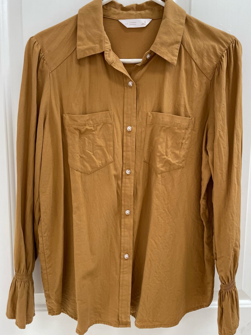 LC Lauren Conrad 100% Cotton Long Sleeve Blouse Shirt